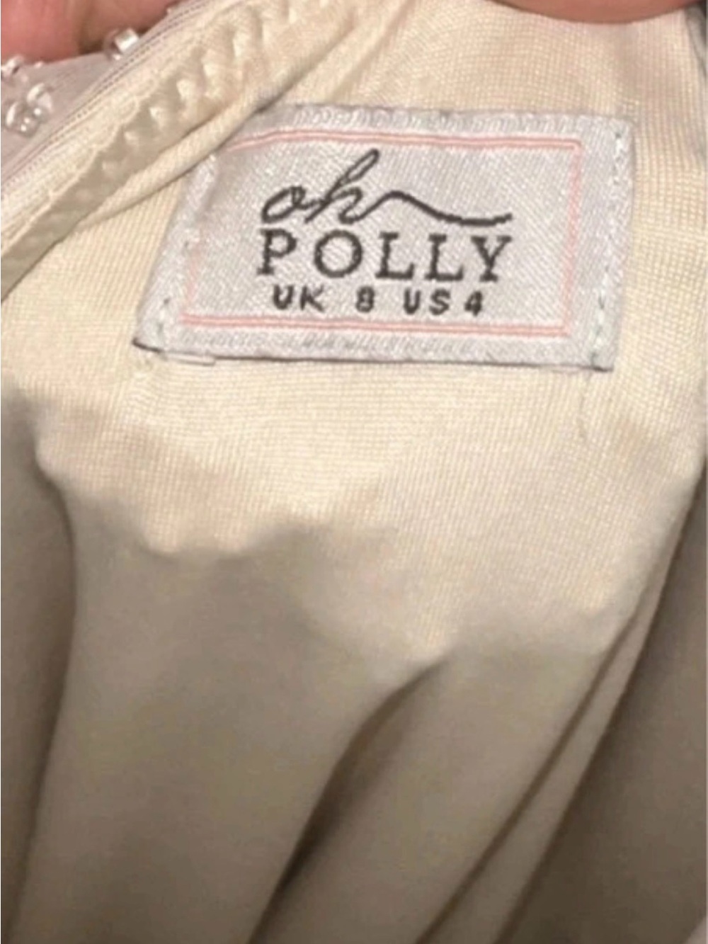 Oh Polly Ivory Strapless Beaded Evening Dress - Picture 3 of 5